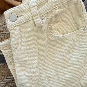 SHEIN Cream Corduroy Pants